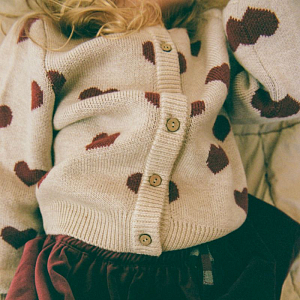 Кардиган жаккардовый Wheat "Hearts", кремовый меланж